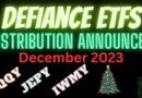 Defiance High Income ETFs announced their December 2023 Distribution!! #iwmy #qqqy #jepy